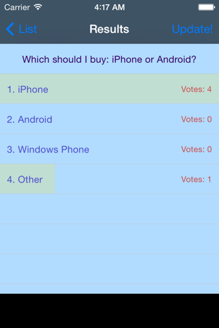 Opinion poll screenshot 2