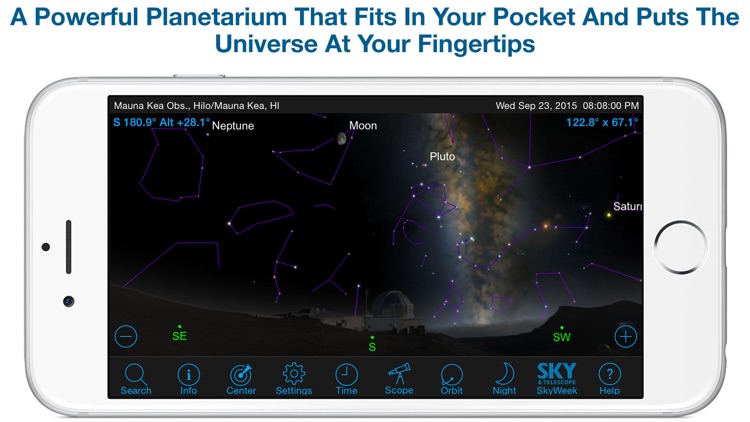SkySafari 4 Pro: Professional Telescope Astronomy! Explore Sun, Moon, Mars, Stars, Planets, and Satellites! Go where NASA space missions have not! screenshot-0