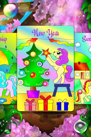 PONY Coloring Pages with Christmas Raz for my Little Girls and Kids HD screenshot 4