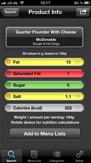 Fast Food Restaurant Nutrition Menu Finder, Calories Counter(圖2)-速報App