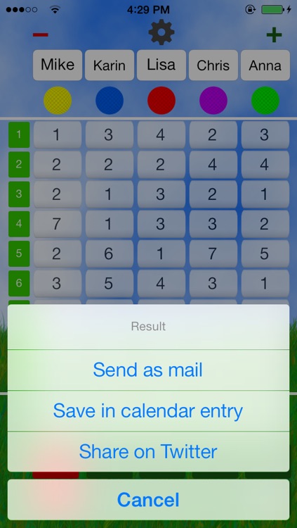 Mini Golf Score Card