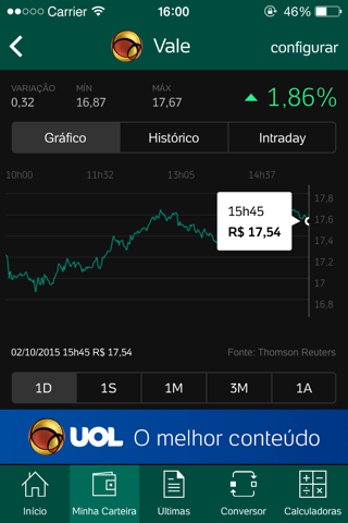 UOL Cotações para iPhone - náhled