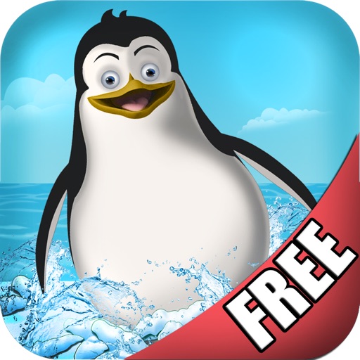 Arctic Ice Tiny Pingu Surfer FREE : North pole Happy iceberg snow surfing