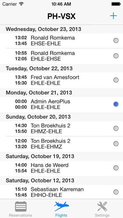 AeroPlus Schedule