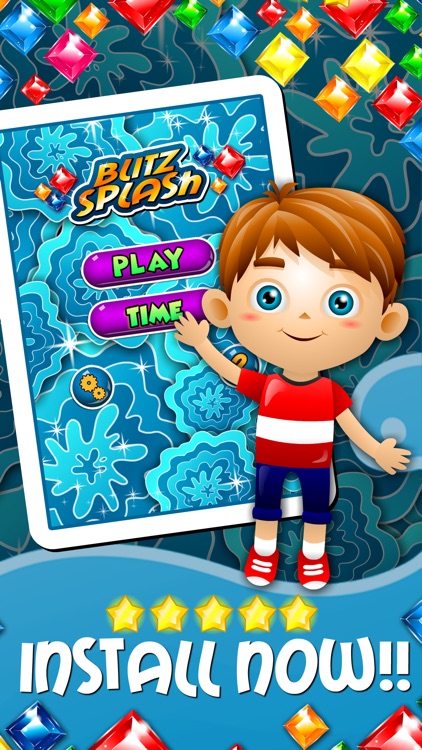 Blitz Splash Match-3 - diamond game and kids digger's quest hd free screenshot-4