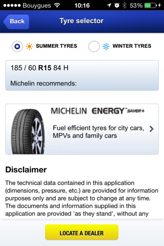 Michelin MyCar screenshot 2