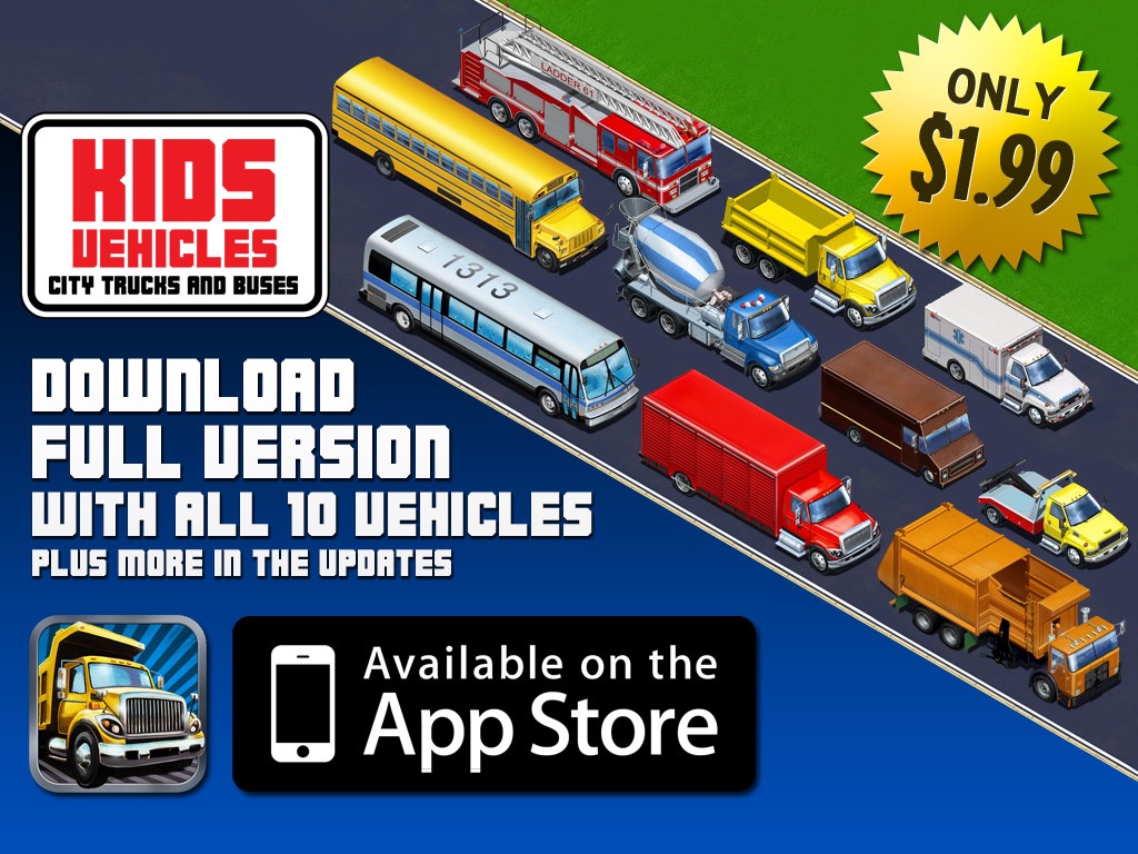 Kids Vehicles: City Trucks & Buses HD Lite screenshot 4