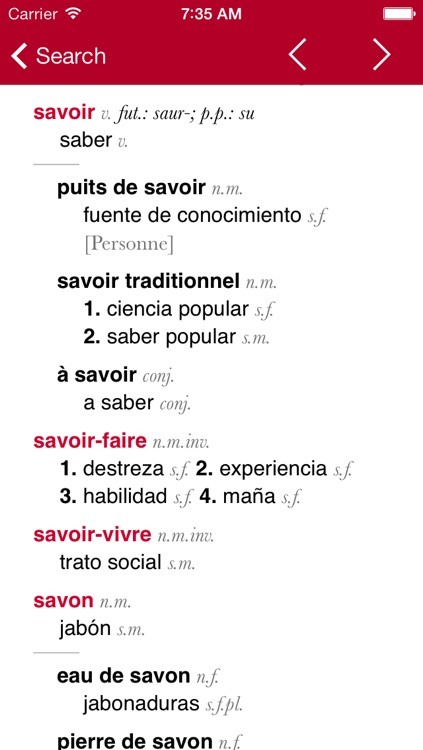 French-Spanish Dictionary from Accio