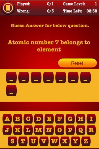 1 Minute Elements challenge - Best chemistry game for students ( Quiz , Guess , Hangman , Test , educational , formula  ) free screenshot 4