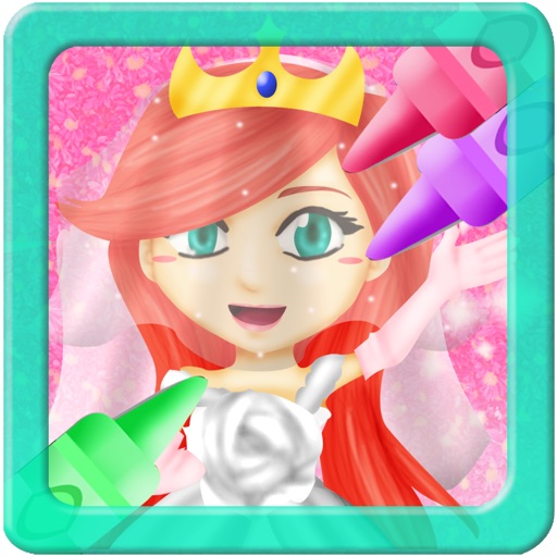 Princess Wedding Coloring World -  My Paint, Color and Draw Frozen Fairy Tail Magic For Girls FREE icon