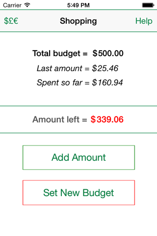 Shopping Budget Tracker screenshot 2
