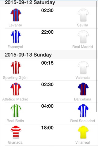 Spanish Football league 2015/16 Odds,Fixtures & Results screenshot 2