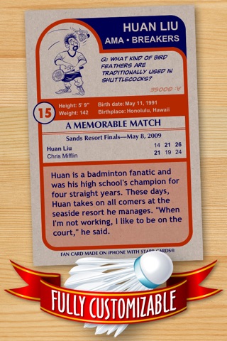 Badminton Card Maker - Make Your Own Custom Badminton Cards with Starr Cards screenshot 2