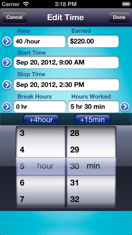 HoursWiz Free - Personal hours keeper, time tracker & timesheet manager screenshot-3