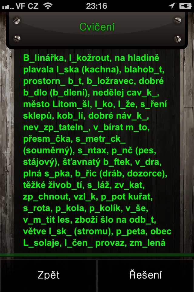 Vyjmenovaná slova screenshot 3