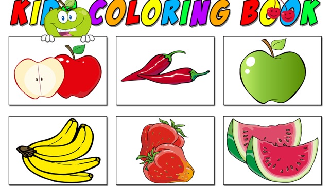 Vegetables And Fruit Coloring Suitable F