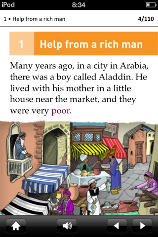 Aladdin and the Enchanted Lamp: Oxford Bookworms Stage 1 Reader (iPhone) screenshot 2