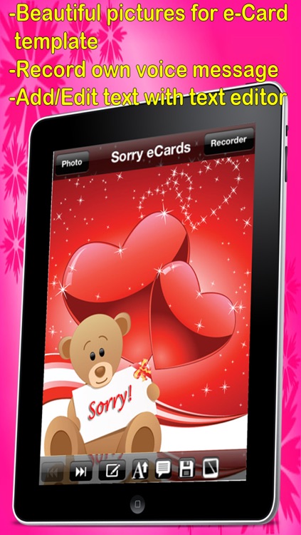 Sorry Cards with photo editor.Send sorry greeting card and custom apology ecards with text and voice messages!