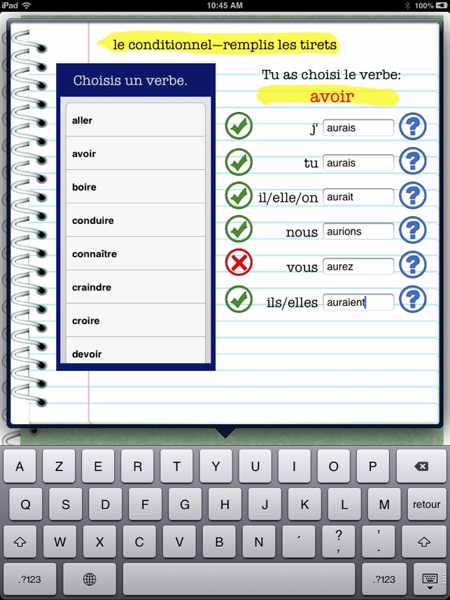 Irregular French Verbs: Conjugation Practice - free(圖4)-速報App