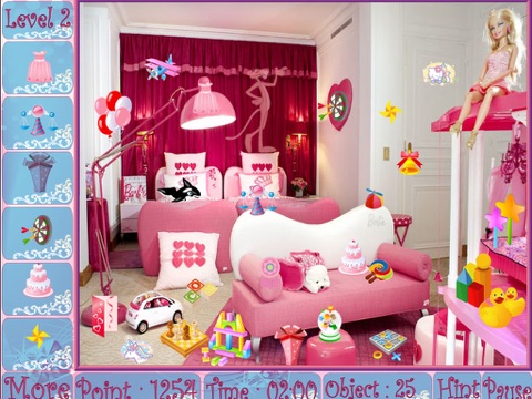 Hidden Object Game Pink Rooms screenshot 2