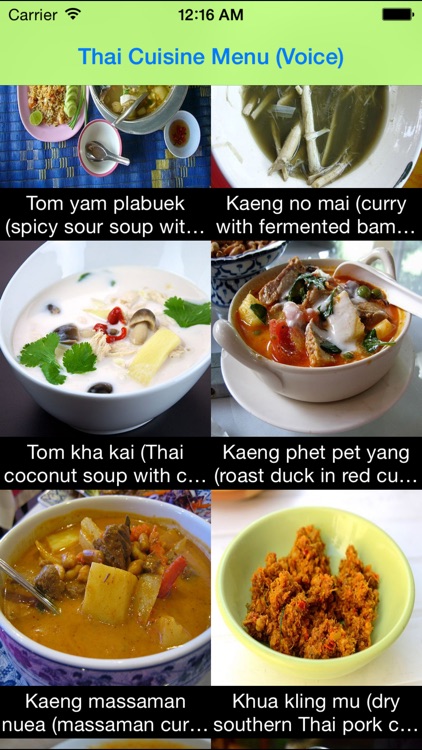 Thai Food Menu (thai voice)