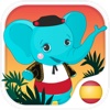 Spanish for kids with Benny. Learning Spanish language by flashcards: colors and numbers, greetings and family, food and fruits, animals and remember the pronunciation of words FREE