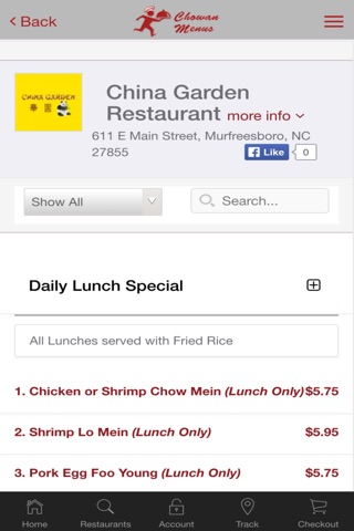Chowan Menus Restaurant Delivery Service screenshot 3