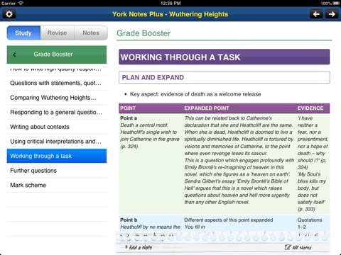 Wuthering Heights York Notes AS and A2 for iPad screenshot 3