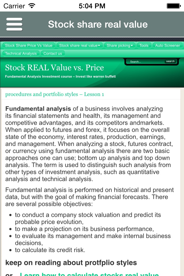Stock Value Fundamental Dow Jones Course screenshot 4
