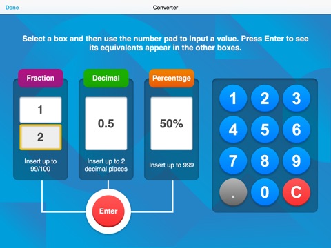 Converting Fractions, Decimals and Percentages screenshot 2