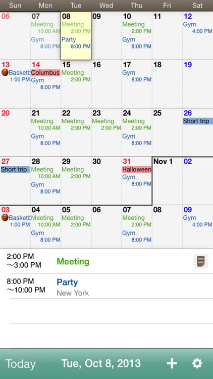 Monthly Calendar Moca