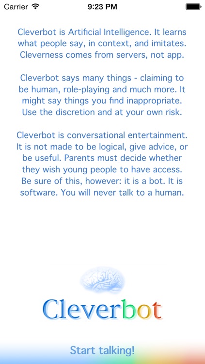 Cleverbot HD screenshot-4