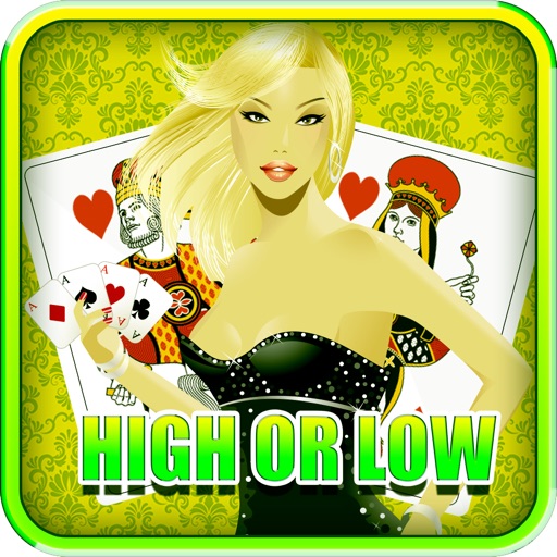 Ace Vegas Casino High Or Low 777 - Card Game Gold Icon