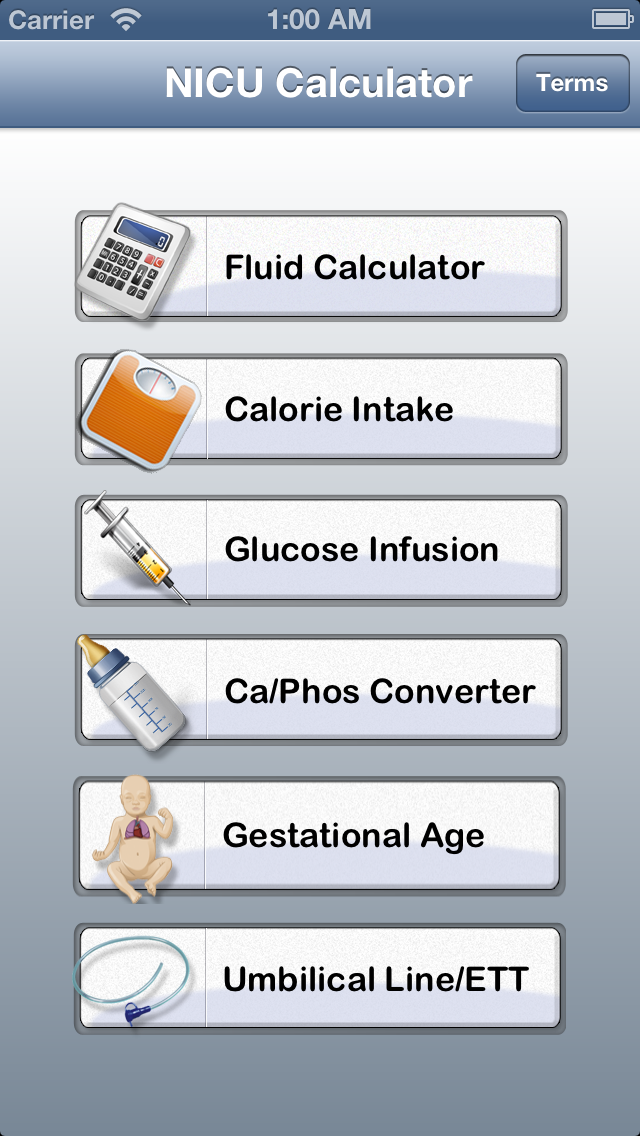 NICU Calculator Screenshot 1