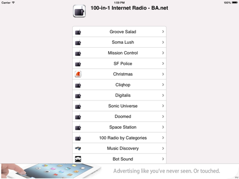 100-in-1 Internet Radio TV for iPad - BA.net screenshot 3