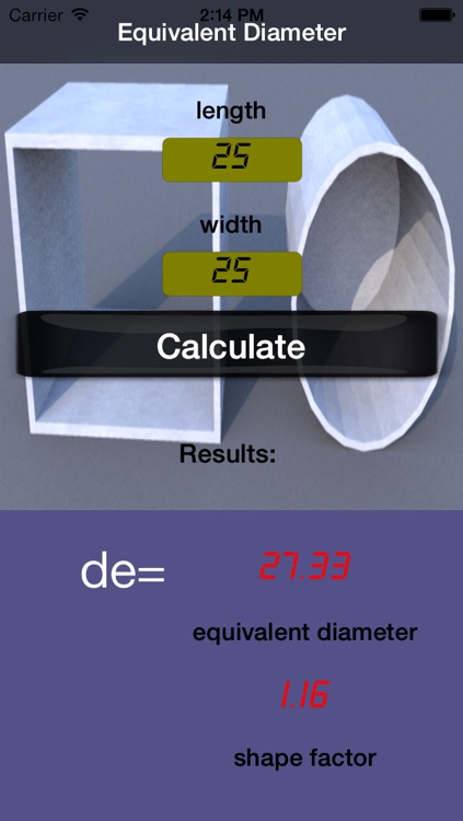 Oval Equivalent Diameter Calculator