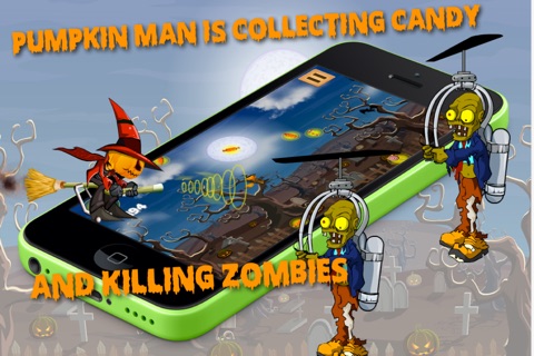 Pumpkin Man Versus Zombies - Race for candy screenshot 2