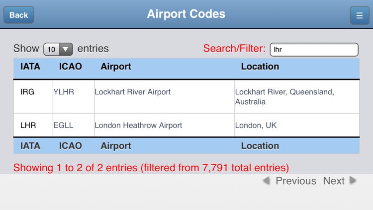 Airport Codes Database screenshot-3