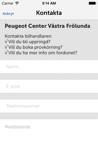 Peugeot Center Göteborg screenshot 2