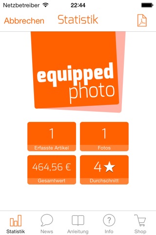 equipped photo FREE • create a PDF of your camera equipment screenshot 4