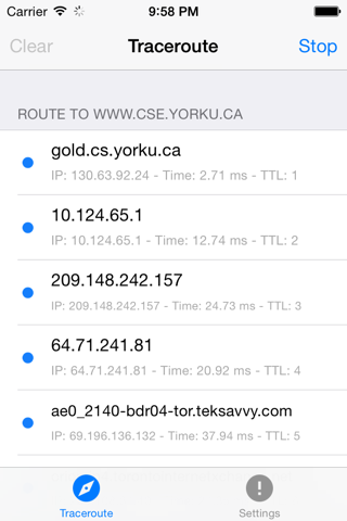 Tracerouter screenshot 2