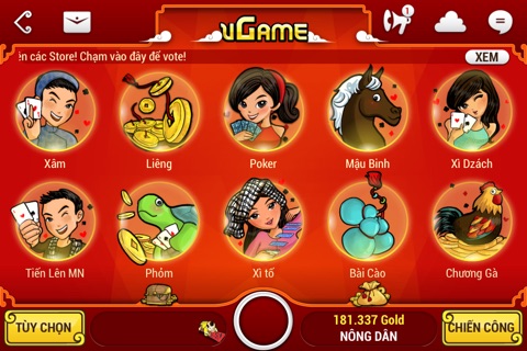 vGame - Phỏm Xâm Poker Liêng Online screenshot 2