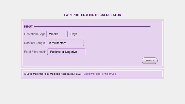 Twin Preterm Birth Calculator