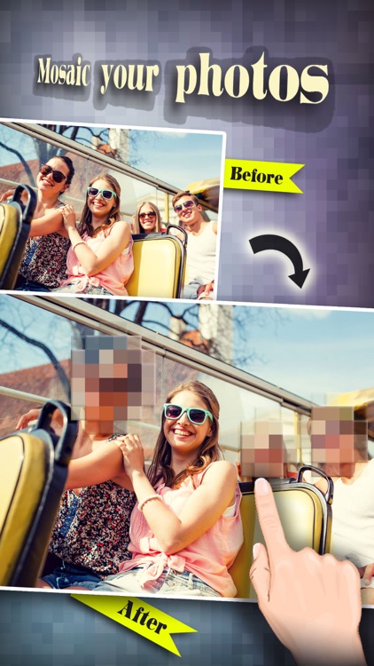 Mosaic Blur Effects Filter Pro - Censor Pixelate Photo Editor: Touch to Show & Hide Selected Area