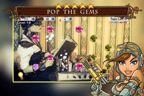 Steampunk Gem Chain Reaction Puzzle - Cogs and Gold for Help screenshot 2