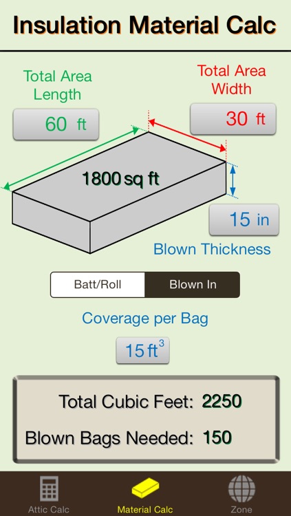 Insulation Calc Elite - Industry leading insulation calculator designed for contractors and homeowners, add R-value and save energy