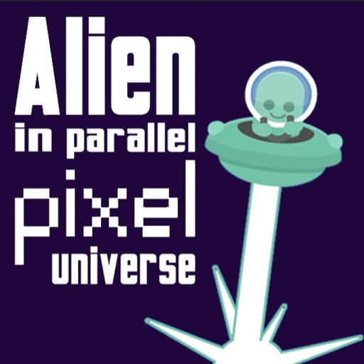 Alien in parallel pixel universe icon