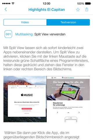 100 Video-Tipps zu El Capitan screenshot 2