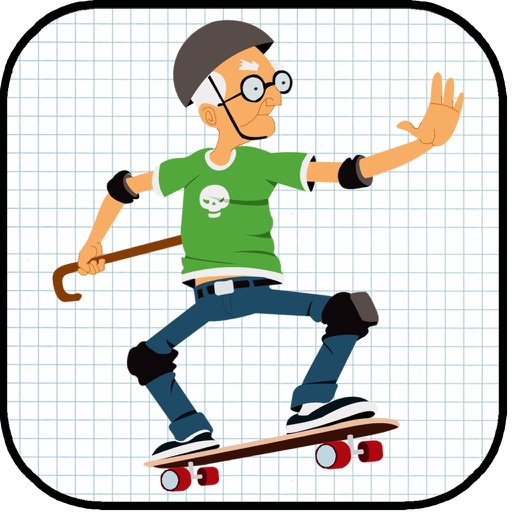 Angry Grandpa SkateBoard Rush In Doodle City Race Free icon