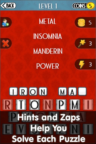 Just Four Words - Movie Edition, Word Game to keep you Guessing screenshot 2